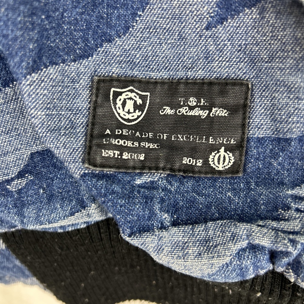 Crooks & Castles Men's Denim snap up Jacket-Tiger camo Size Extra Large XL - Picture 3 of 10